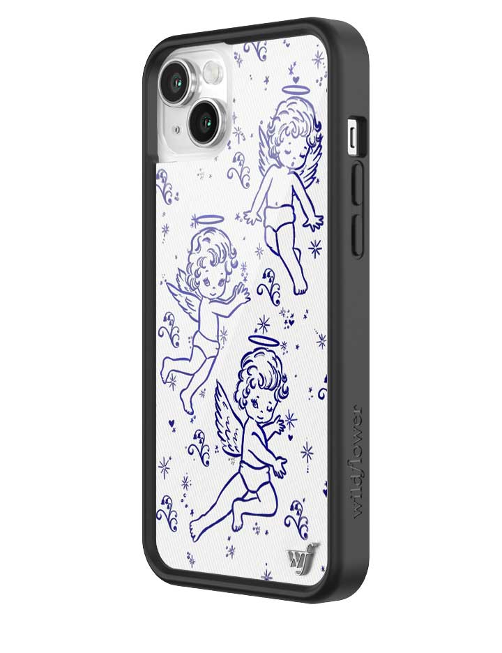 Cherub Print iPhone Case with Midnight Blue Sparkle Details - Image 29