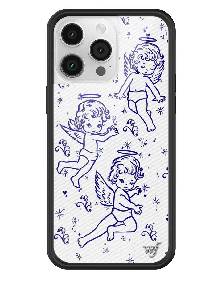 Cherub Print iPhone Case with Midnight Blue Sparkle Details - Image 26