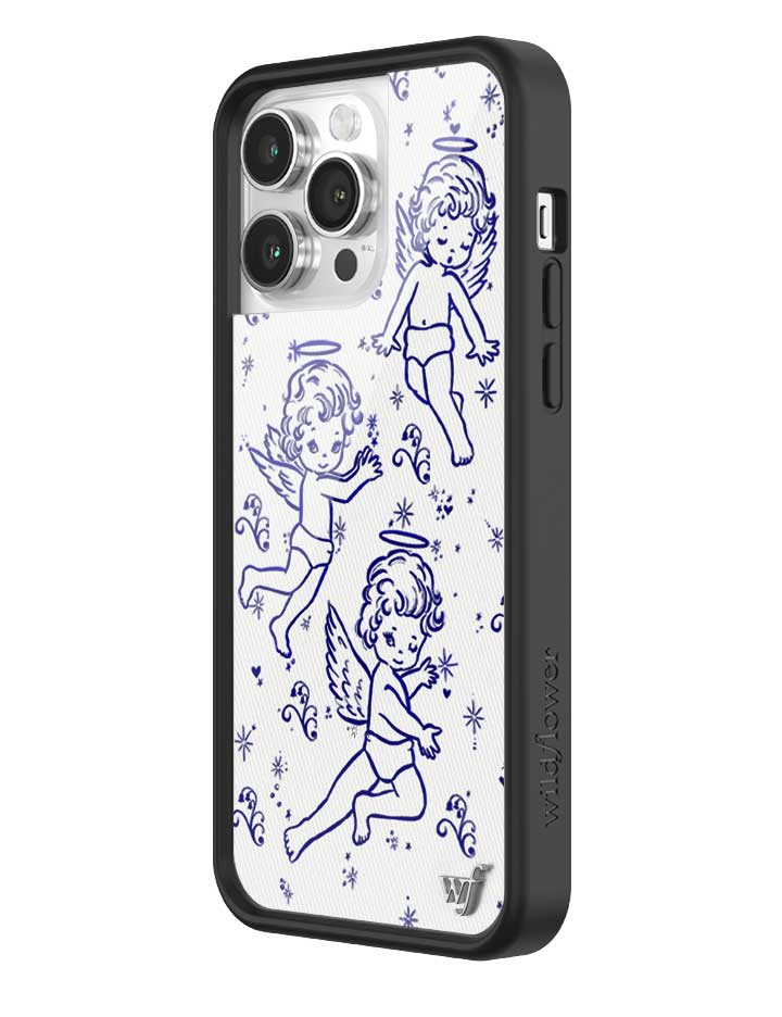 Cherub Print iPhone Case with Midnight Blue Sparkle Details - Image 27