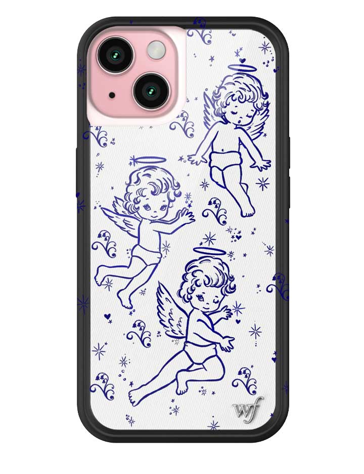 Cherub Print iPhone Case with Midnight Blue Sparkle Details - Image 24