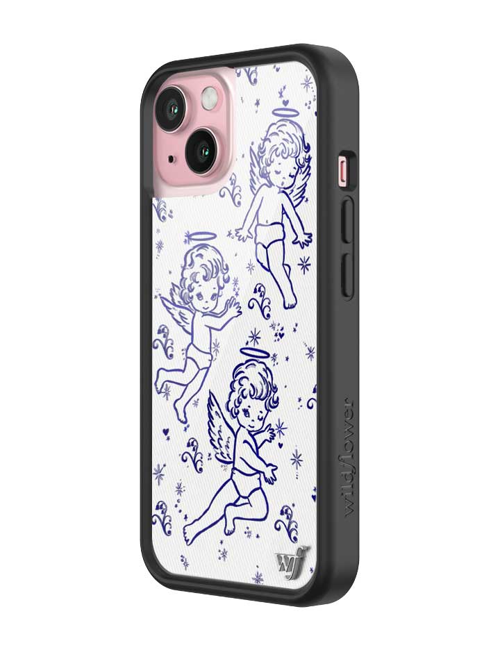 Cherub Print iPhone Case with Midnight Blue Sparkle Details - Image 25