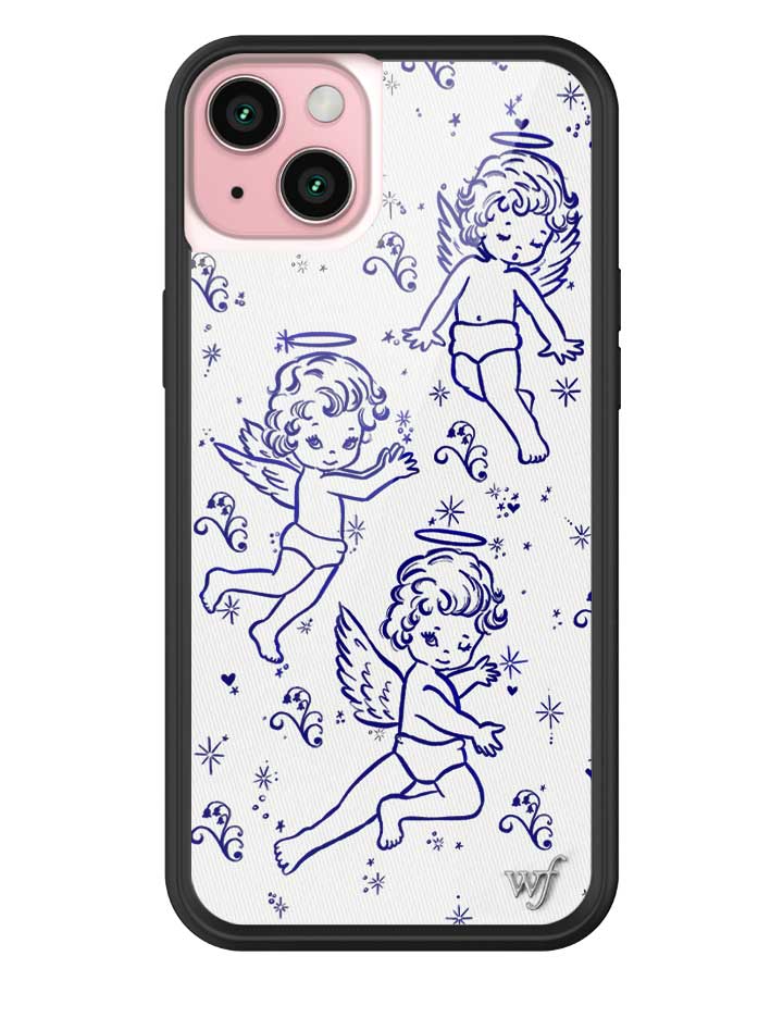 Cherub Print iPhone Case with Midnight Blue Sparkle Details - Image 20