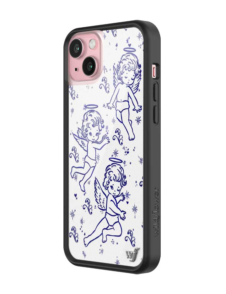 Cherub Print iPhone Case with Midnight Blue Sparkle Details - Image 21