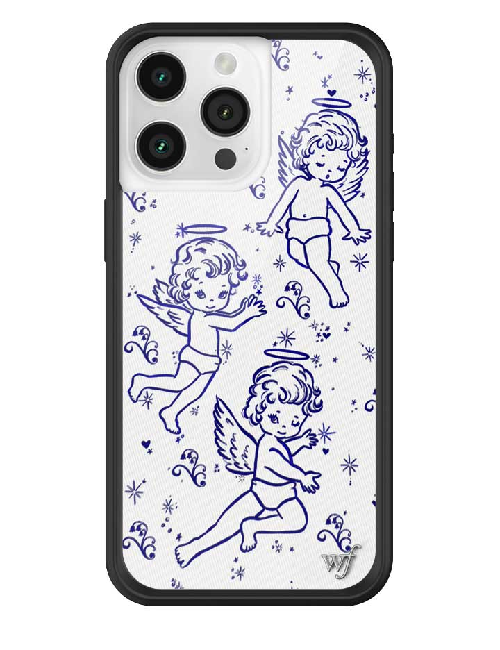 Cherub Print iPhone Case with Midnight Blue Sparkle Details - Image 18