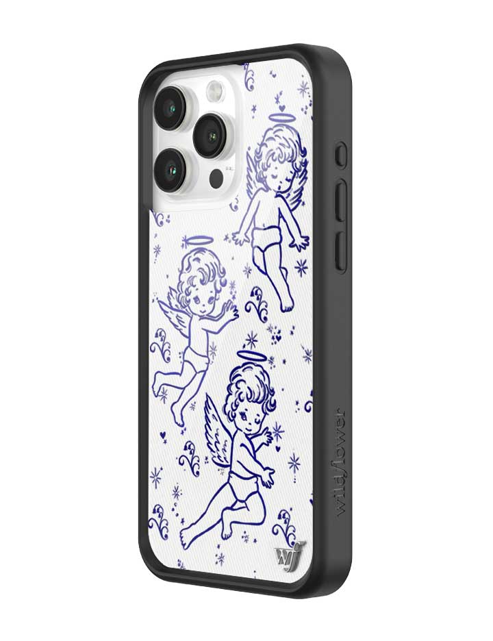Cherub Print iPhone Case with Midnight Blue Sparkle Details - Image 19