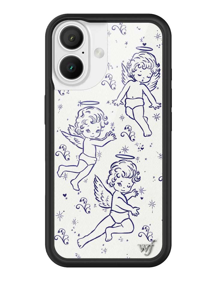 Cherub Print iPhone Case with Midnight Blue Sparkle Details - Image 16