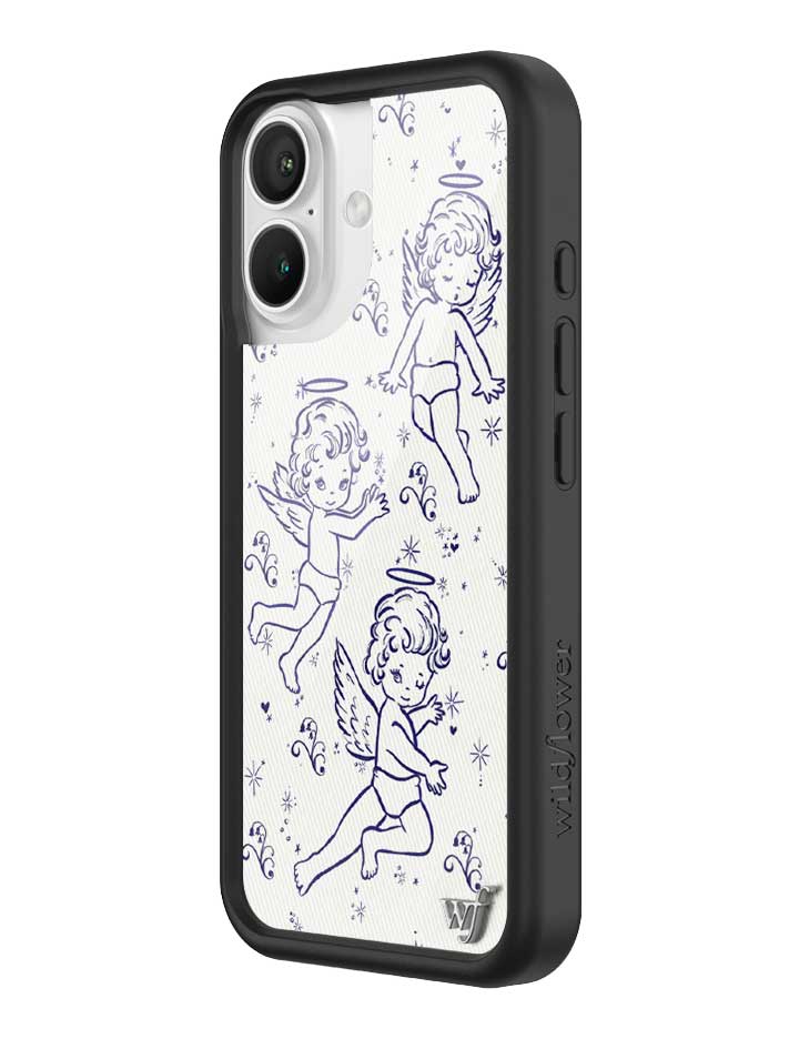 Cherub Print iPhone Case with Midnight Blue Sparkle Details - Image 17