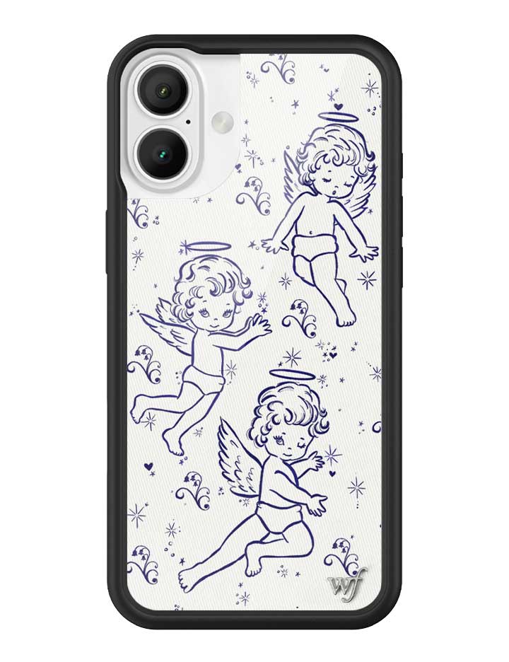 Cherub Print iPhone Case with Midnight Blue Sparkle Details - Image 12