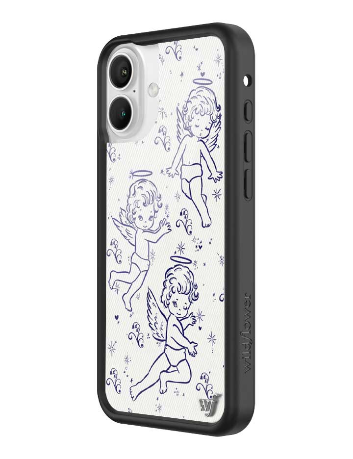 Cherub Print iPhone Case with Midnight Blue Sparkle Details - Image 13