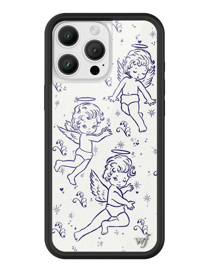 Cherub Print iPhone Case with Midnight Blue Sparkle Details - Image 10