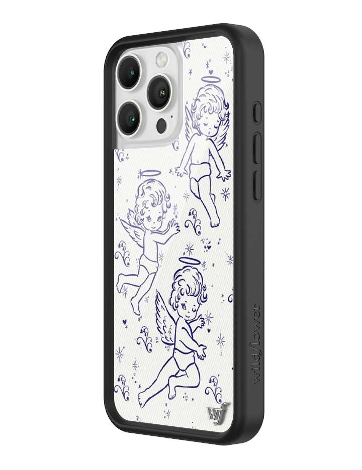 Cherub Print iPhone Case with Midnight Blue Sparkle Details - Image 11