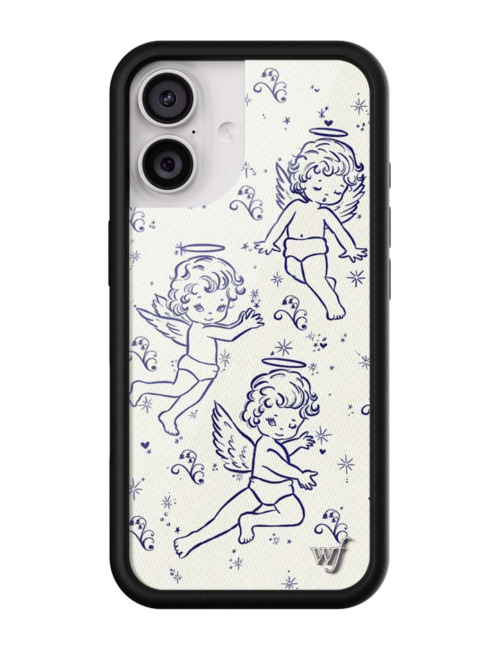 Cherub Print iPhone Case with Midnight Blue Sparkle Details - Image 7