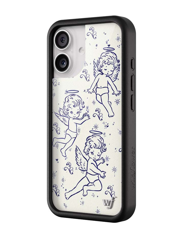 Cherub Print iPhone Case with Midnight Blue Sparkle Details - Image 8