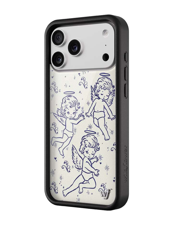Cherub Print iPhone Case with Midnight Blue Sparkle Details - Image 2