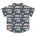 Christmas Train Bamboo Button Down Tee (Pre-Order)