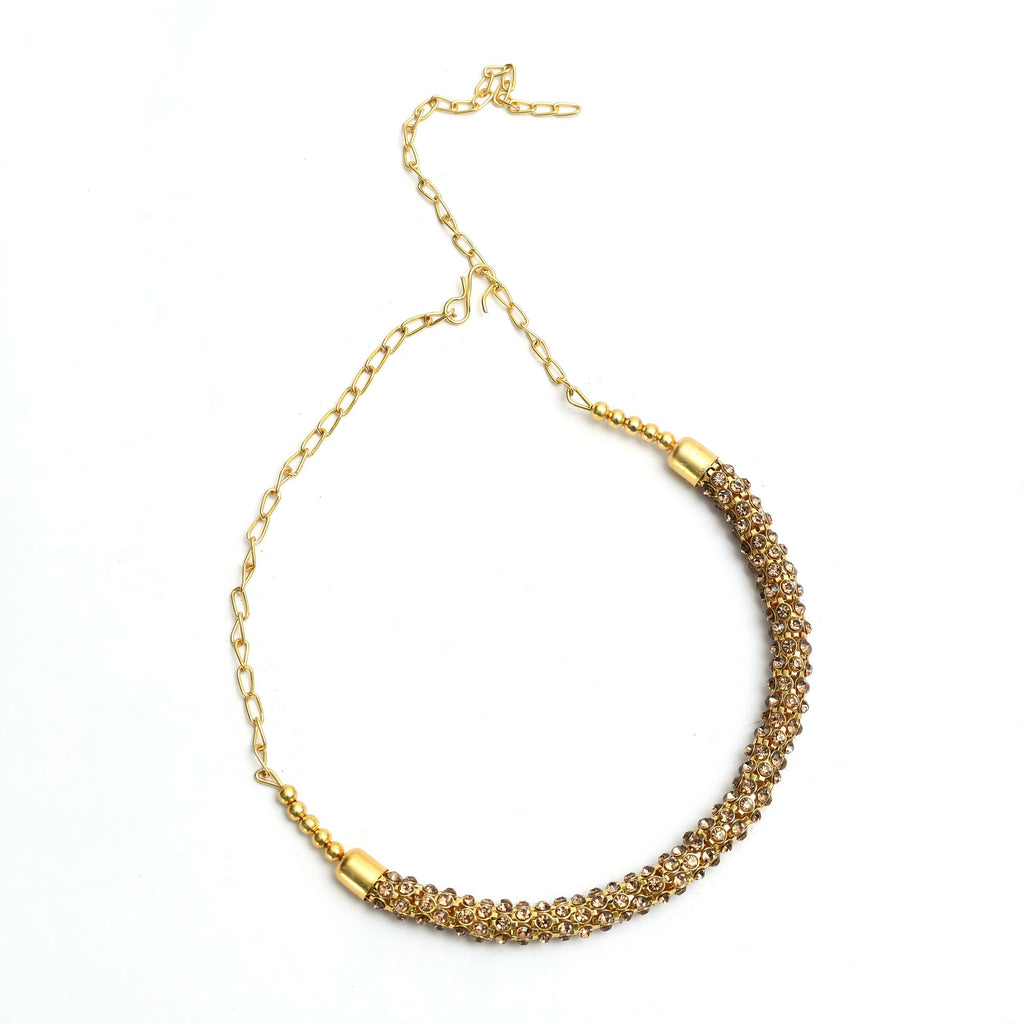 Gold-Polished Brass Hasli Design Statement Choker