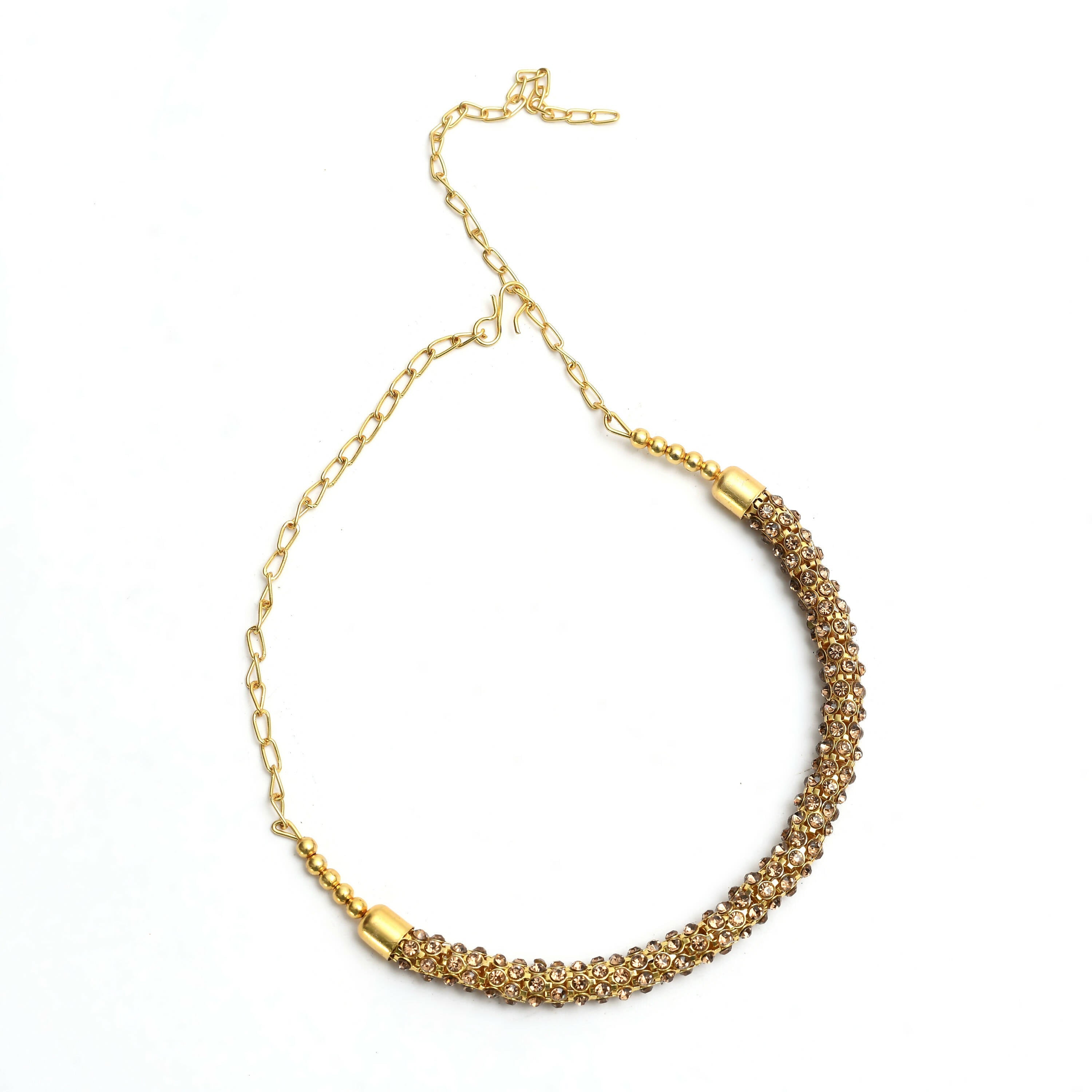 Gold-Polished Brass Hasli Design Statement Choker
