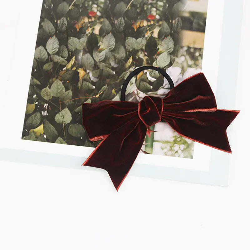 Vintage Velvet Bow Hair Clip  Handmade Spring Clip