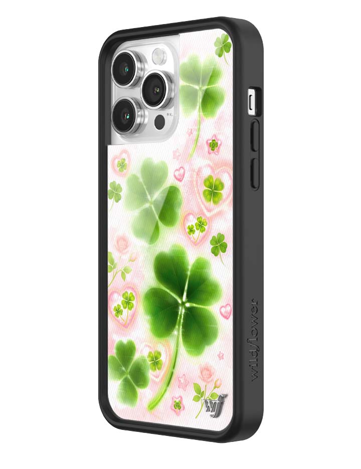 Miss Lucky iPhone Case with Sparkly Hearts and Four-Leaf Clovers - Image 32
