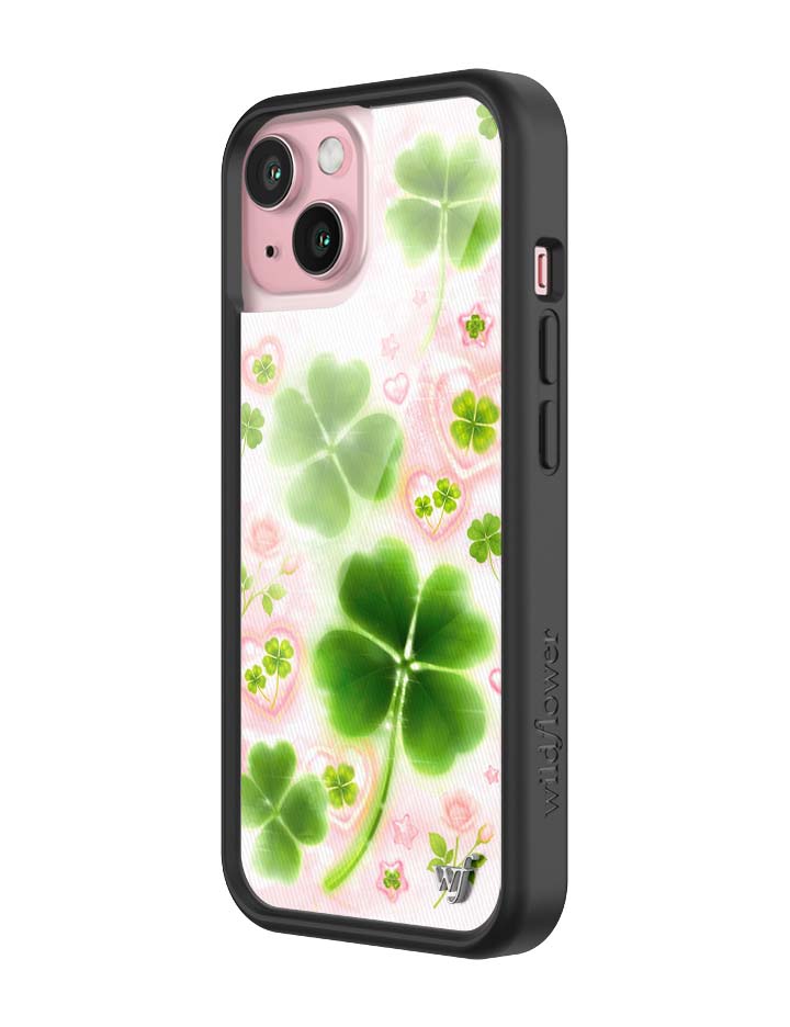 Miss Lucky iPhone Case with Sparkly Hearts and Four-Leaf Clovers - Image 30