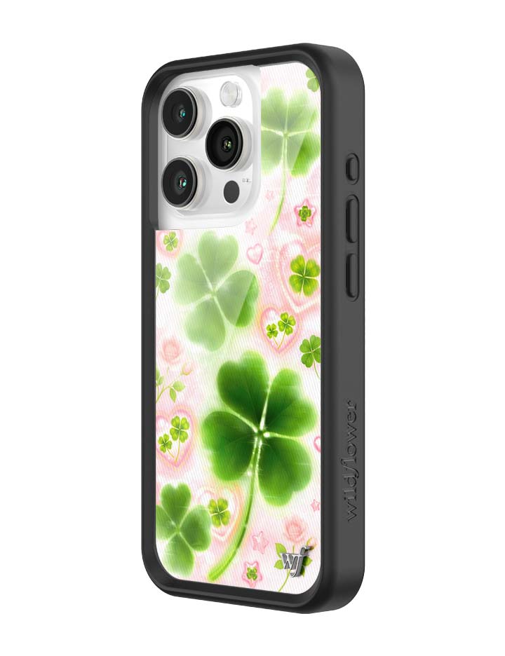 Miss Lucky iPhone Case with Sparkly Hearts and Four-Leaf Clovers - Image 28