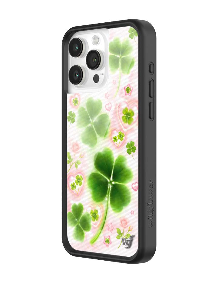 Miss Lucky iPhone Case with Sparkly Hearts and Four-Leaf Clovers - Image 24