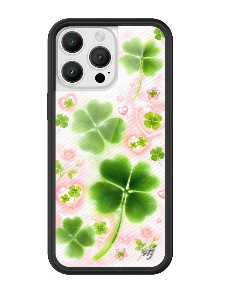 Miss Lucky iPhone Case with Sparkly Hearts and Four-Leaf Clovers - Image 15