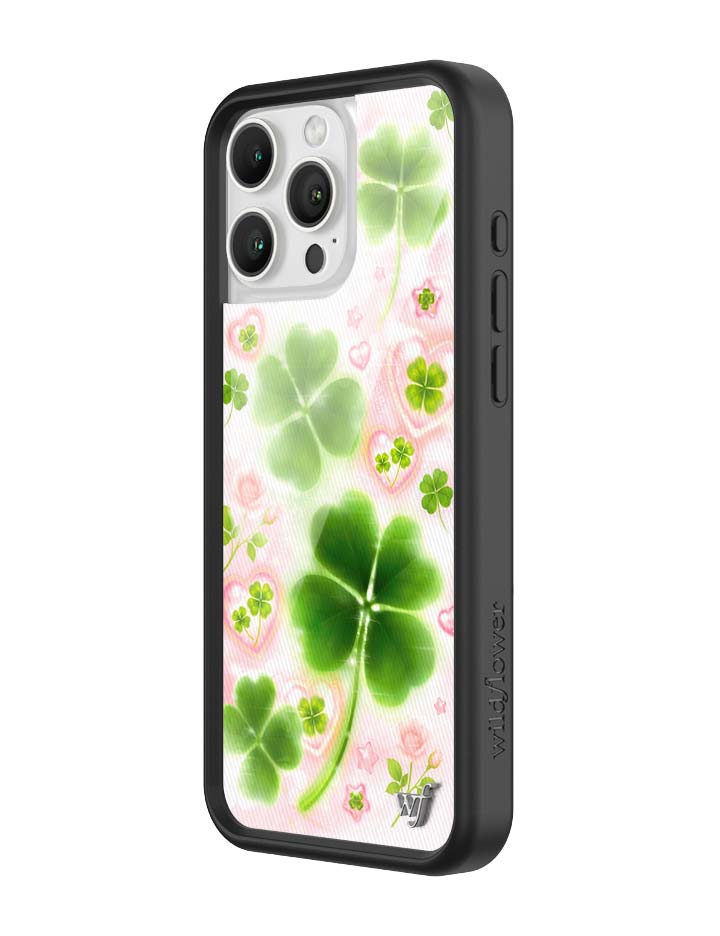 Miss Lucky iPhone Case with Sparkly Hearts and Four-Leaf Clovers - Image 16