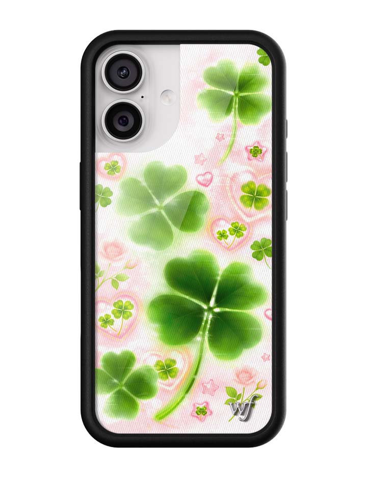 Miss Lucky iPhone Case with Sparkly Hearts and Four-Leaf Clovers - Image 7