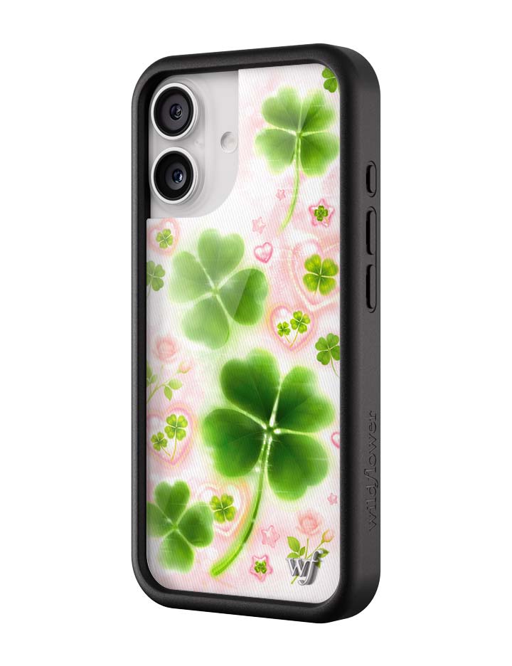 Miss Lucky iPhone Case with Sparkly Hearts and Four-Leaf Clovers - Image 8