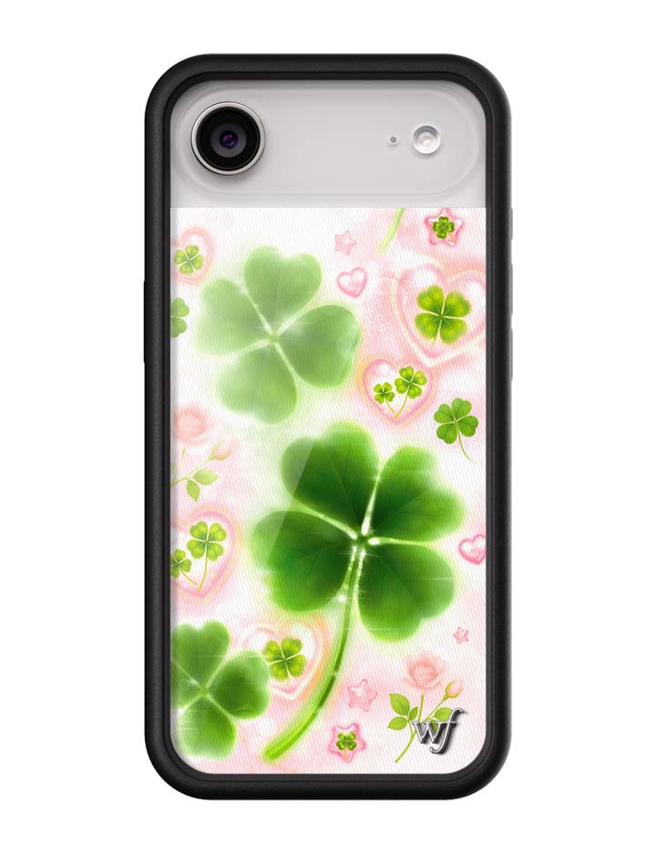 Miss Lucky iPhone Case with Sparkly Hearts and Four-Leaf Clovers - Image 12