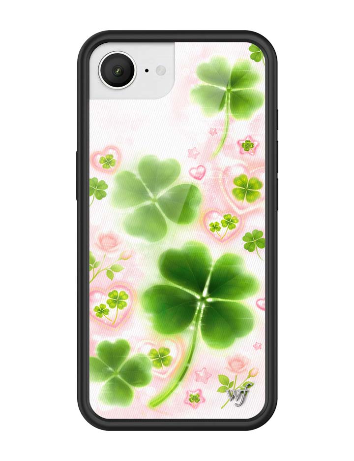 Miss Lucky iPhone Case with Sparkly Hearts and Four-Leaf Clovers - Image 10