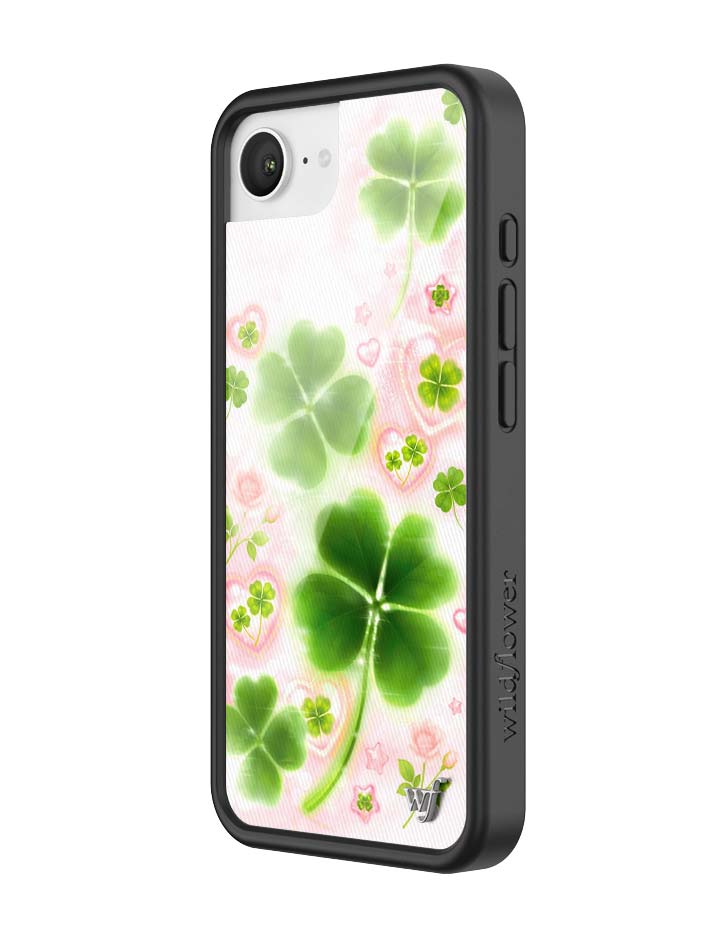 Miss Lucky iPhone Case with Sparkly Hearts and Four-Leaf Clovers - Image 11
