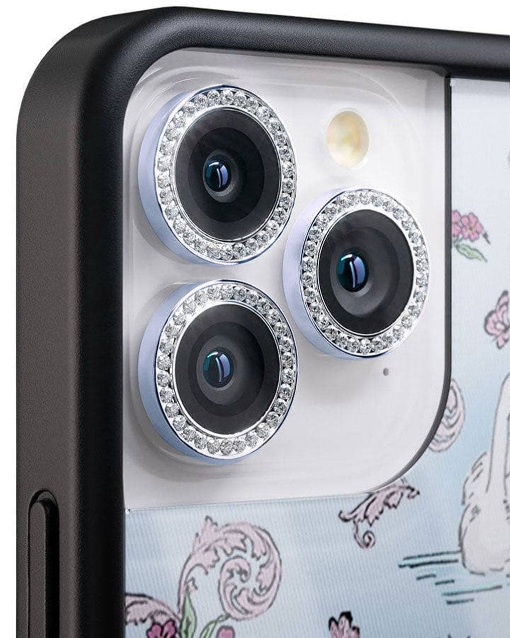 Blue iPhone Camera Lens Bling Protector with Rhinestones