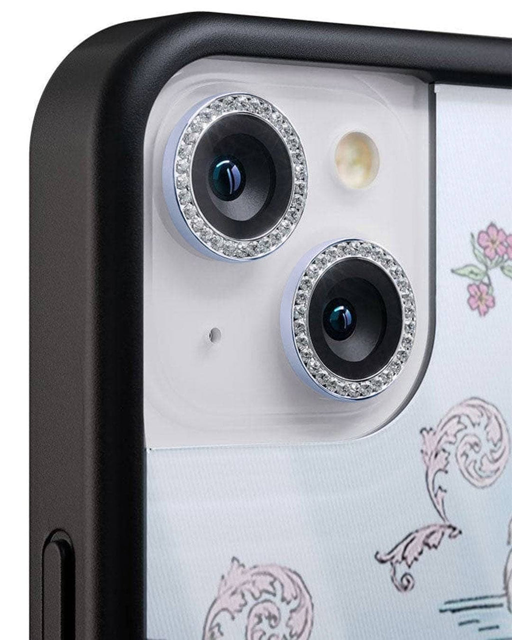 Blue iPhone Camera Lens Bling Protector with Rhinestones