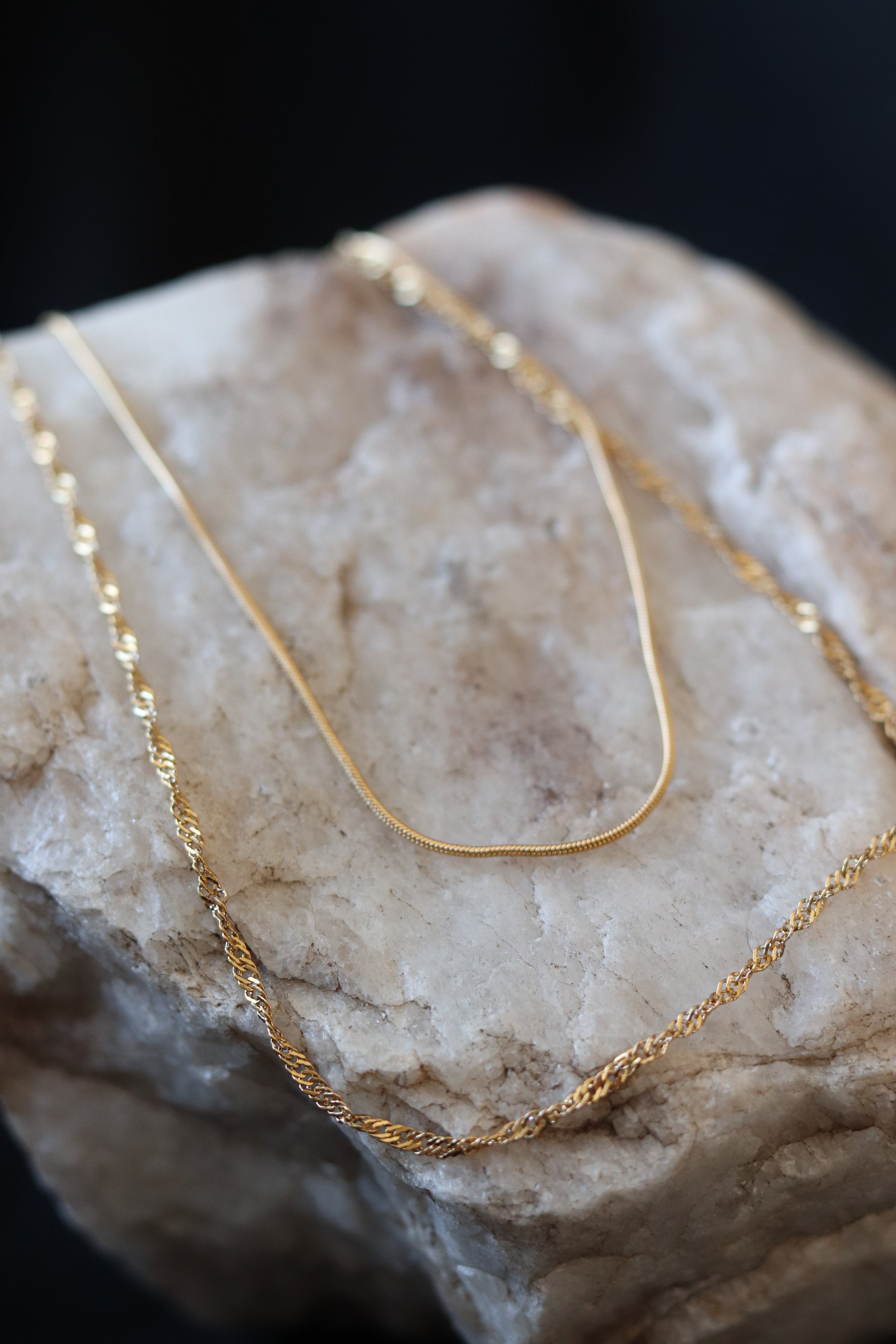 Quinn Double Layered Gold Necklace – 18K Gold Plated Stainless Steel Waterproof Chain Necklace