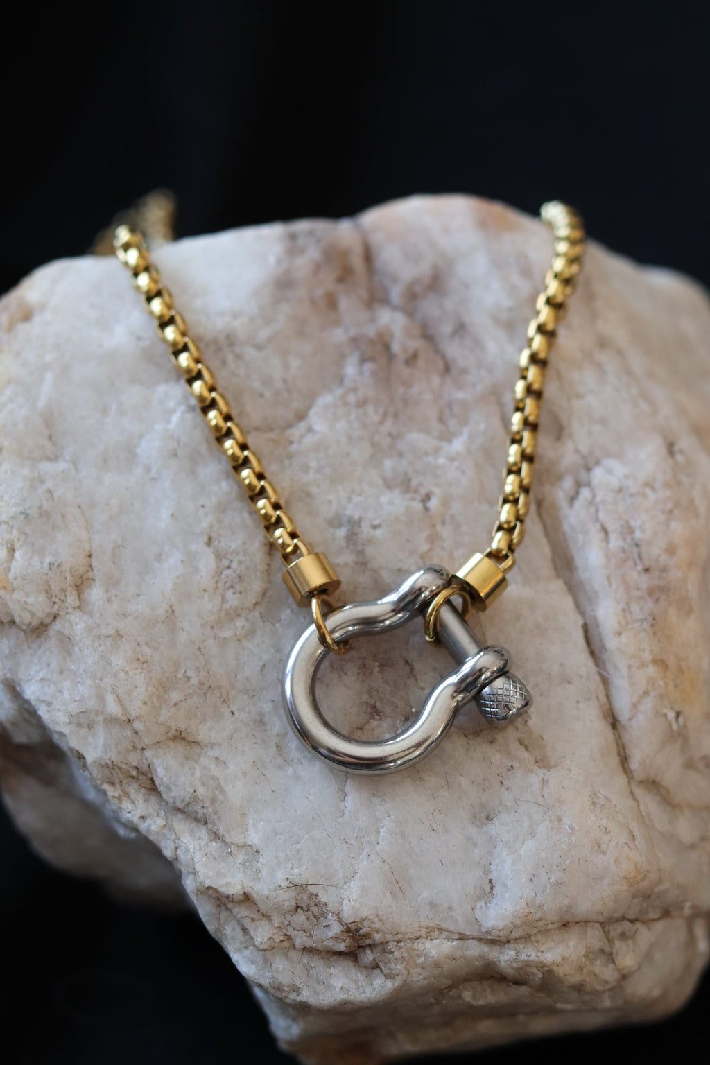 Gold Piper Two Tone Necklace – Mixed Metal Chain 18.5"