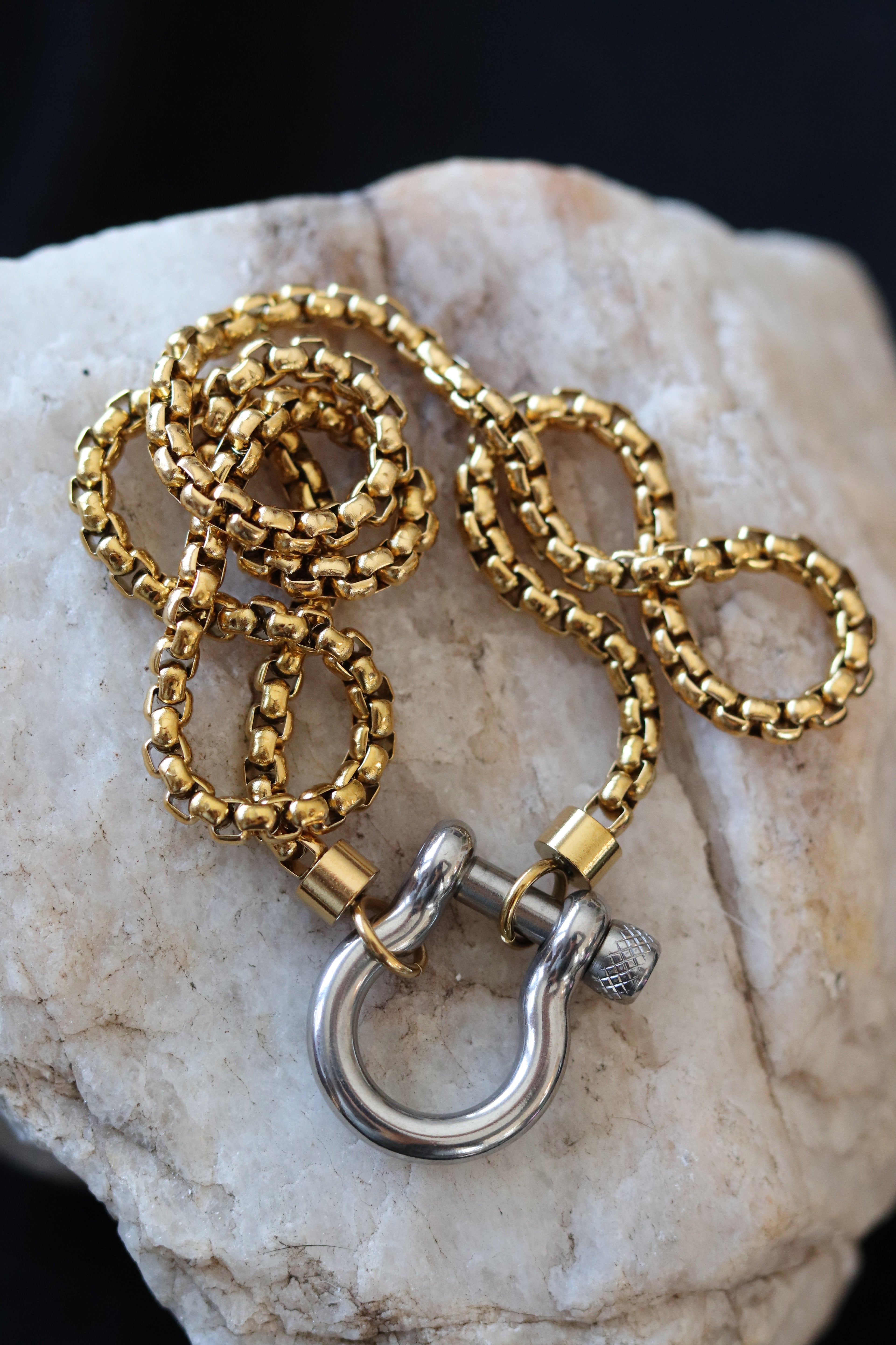 Gold Piper Two Tone Necklace – Mixed Metal Chain 18.5"