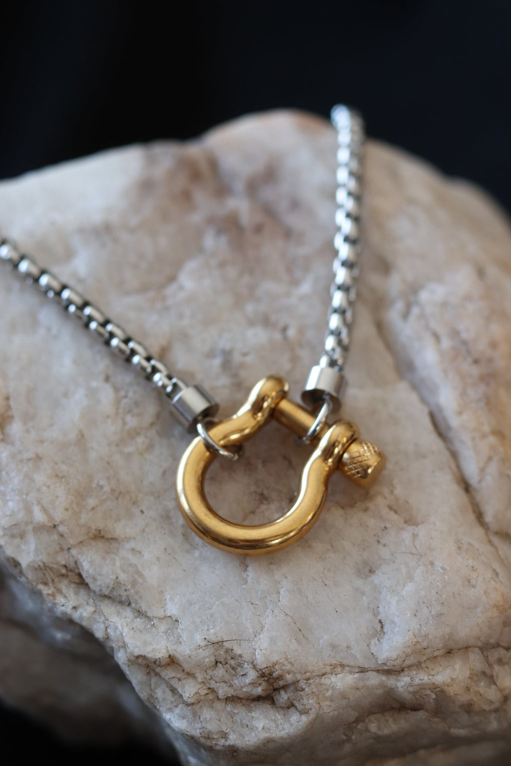 Silver Two Tone Chunky Chain Necklace – 18K Gold Plated