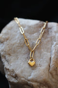 Dainty Gold Heart Locket Necklace