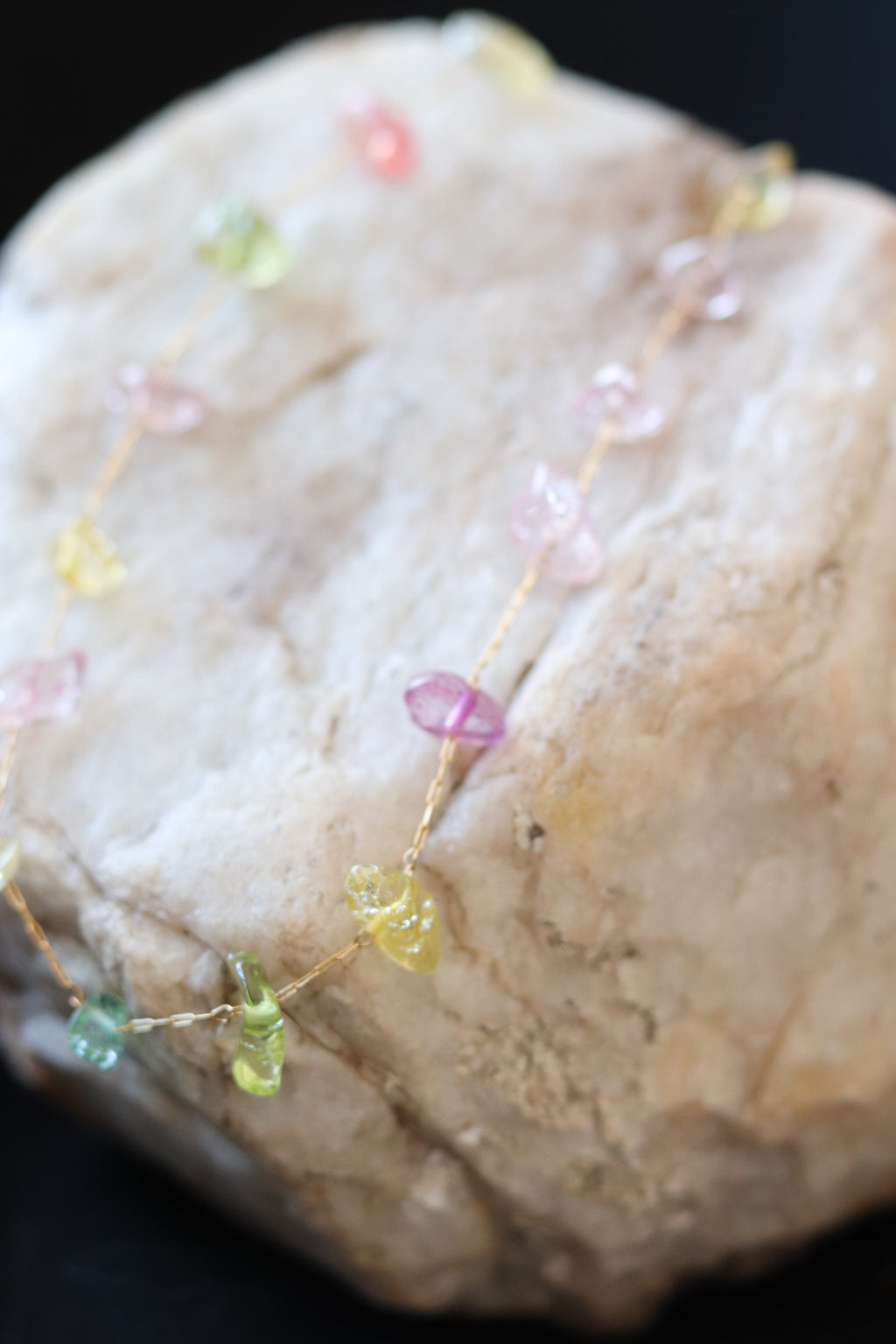 Aria Natural Stone Necklace – Gold Plated Gemstone Chain