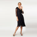 Pleated Center Fit & Flare Dress