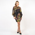 Balloon Sleeves Shirred Shoulder Sheath