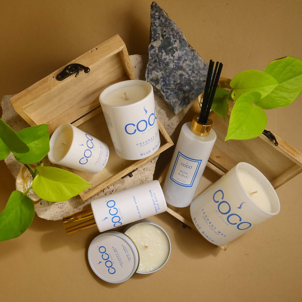 Blue Birch Natural Coconut Apricot Wax Candle