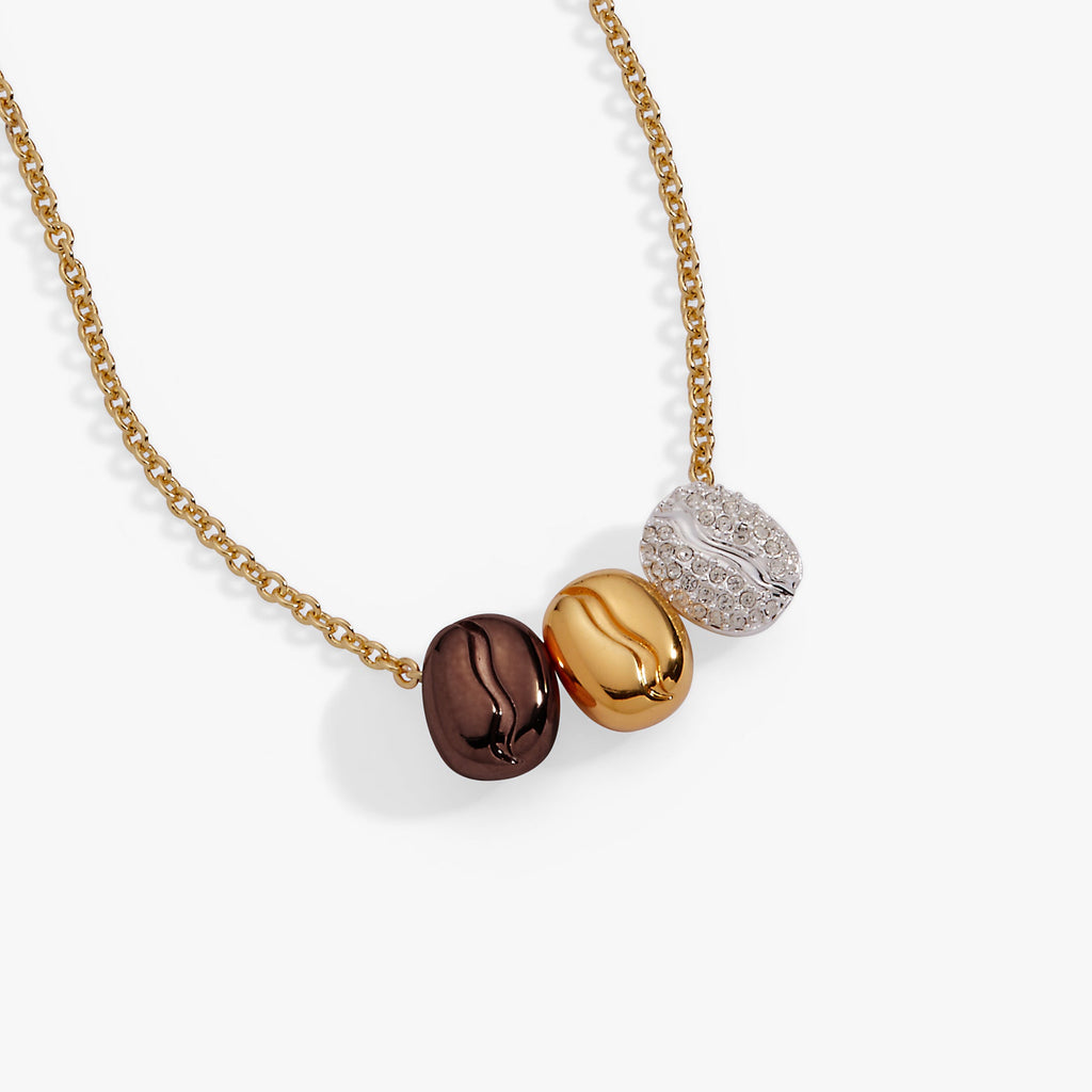 Tritone Coffee Bean Pendant Necklace for Coffee Lovers