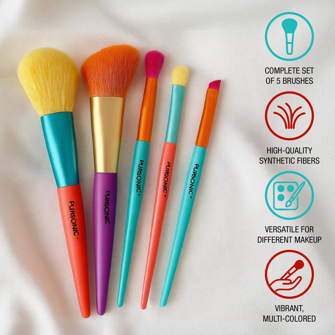 Pursonic Studio Makeup Brush Set (5 pcs)