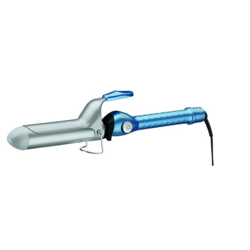 BaBylissPRO Nano Titanium 1.5-inch spring curling iron in blue and silver