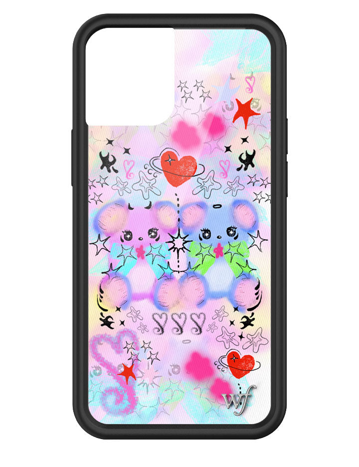 Cotton Candy Teddies iPhone Case with Pastel Doodle Print