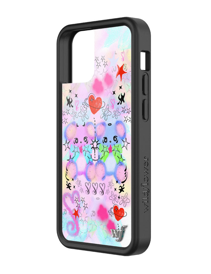Cotton Candy Teddies iPhone Case with Pastel Doodle Print