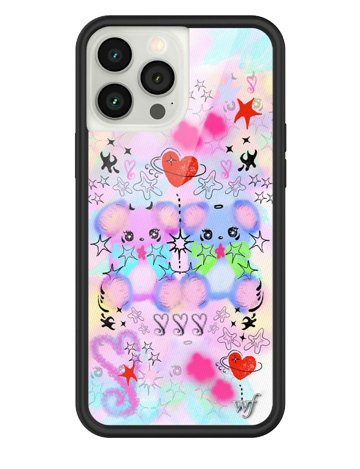 Cotton Candy Teddies iPhone Case with Pastel Doodle Print